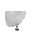 Серьги Аквамарин 14-кв Желтое золото Винтаж стиль vec027y